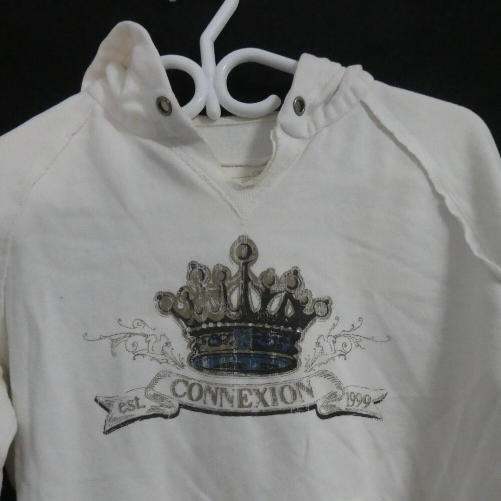 JACOB CONNEXION | medium | Cream Hooded Sweatshirt W/ Kangaroo Pocket